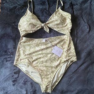 LC Lauren Conrad Exclusive Swim Open Tie Halter one-piece Junior XL